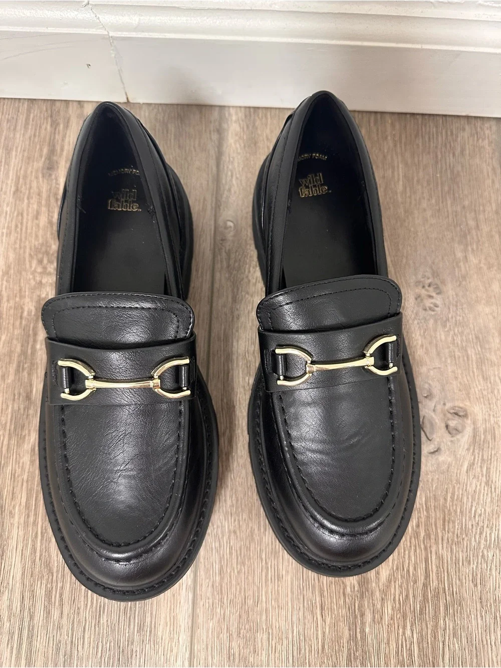 Wild Fable Kora Black Lug Sole Bit Loafers Chunky Platform Size 8.5 NWOT